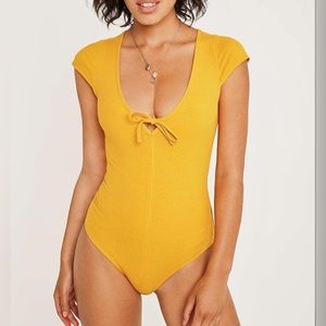 Yellow Tie Body Suit